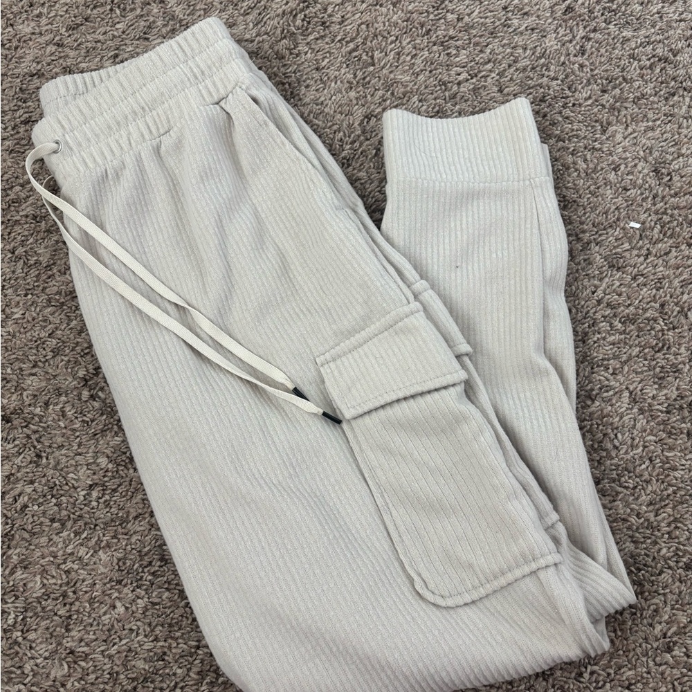 Hype Ribbed Gray Joggers Sz Small